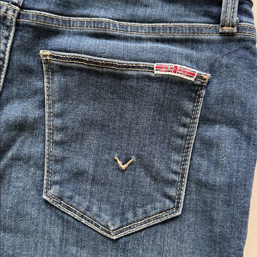 Hudson Natalie High‑Rise Ankle Jeans Raw Hem Medium Wash Size 28 - Picture 5 of 16